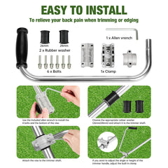 QUFA String Trimmer Handle Extension attached to a trimmer shaft