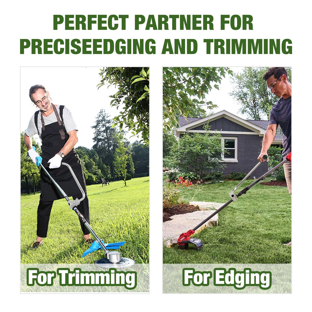 QUFA String Trimmer Handle Extension in use during lawn care