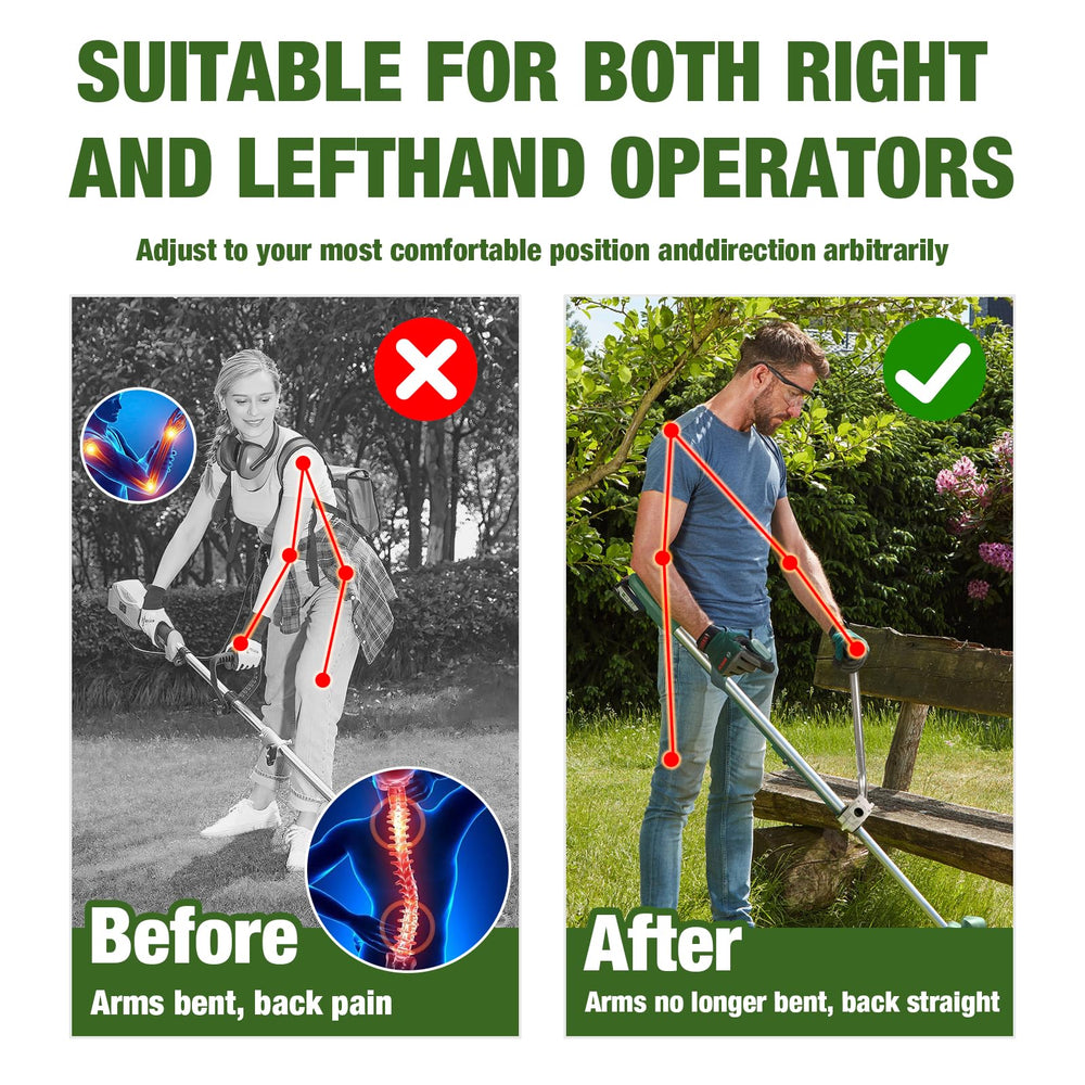 QUFA String Trimmer Handle Extension side view showing aluminum construction