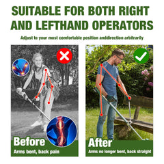 QUFA String Trimmer Handle Extension side view showing aluminum construction