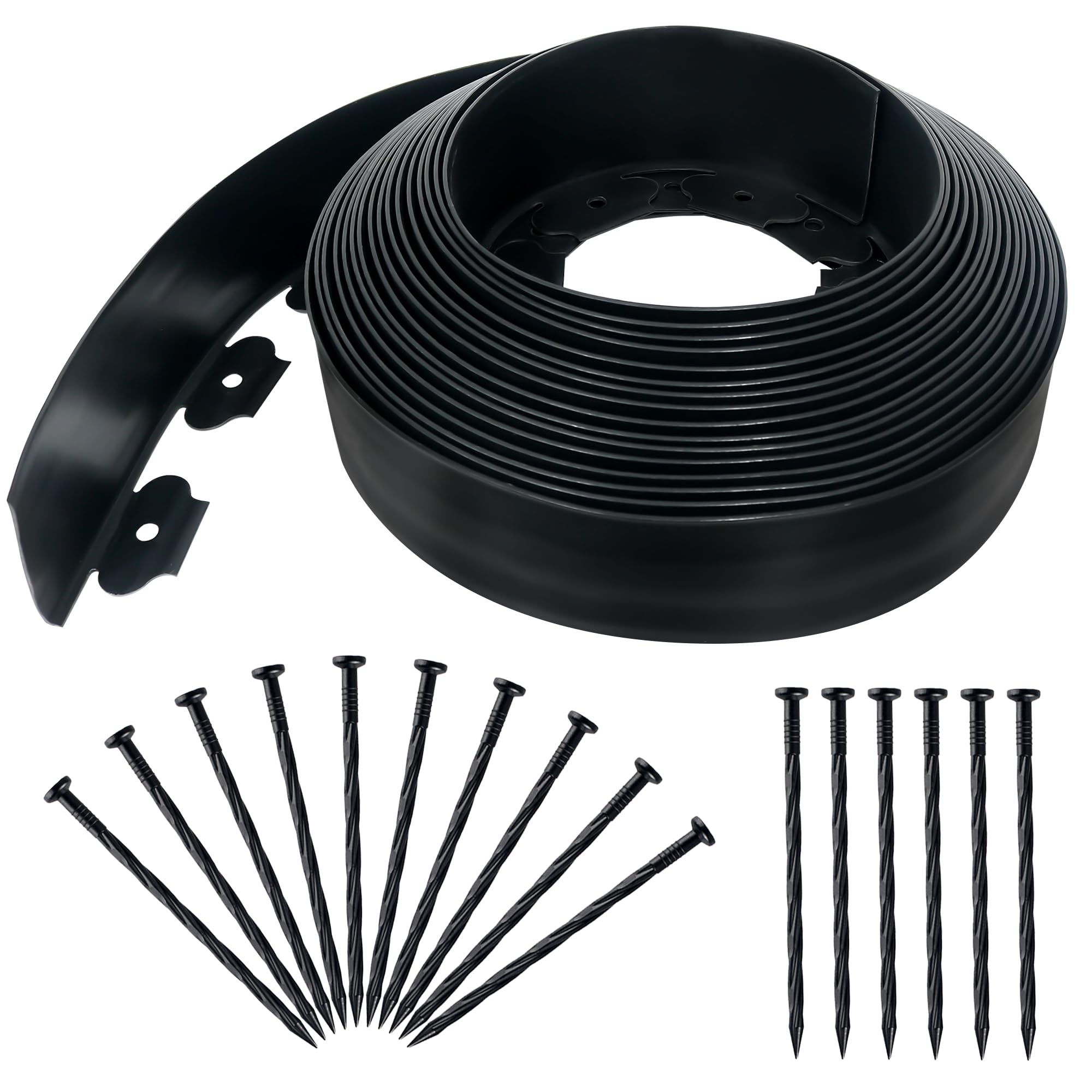 Quibbay 3.15" x 50' Landscape Edging black model front view