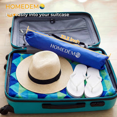 Quick-fold design of HOMEDEMO beach umbrella for easy transport
