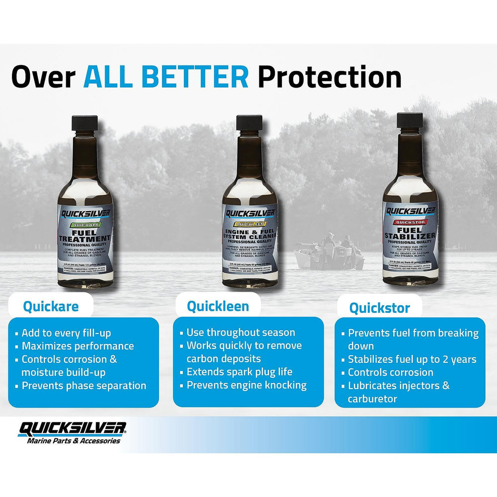 Quicksilver Quickstor Fuel Stabilizer 12 oz bottle with cap
