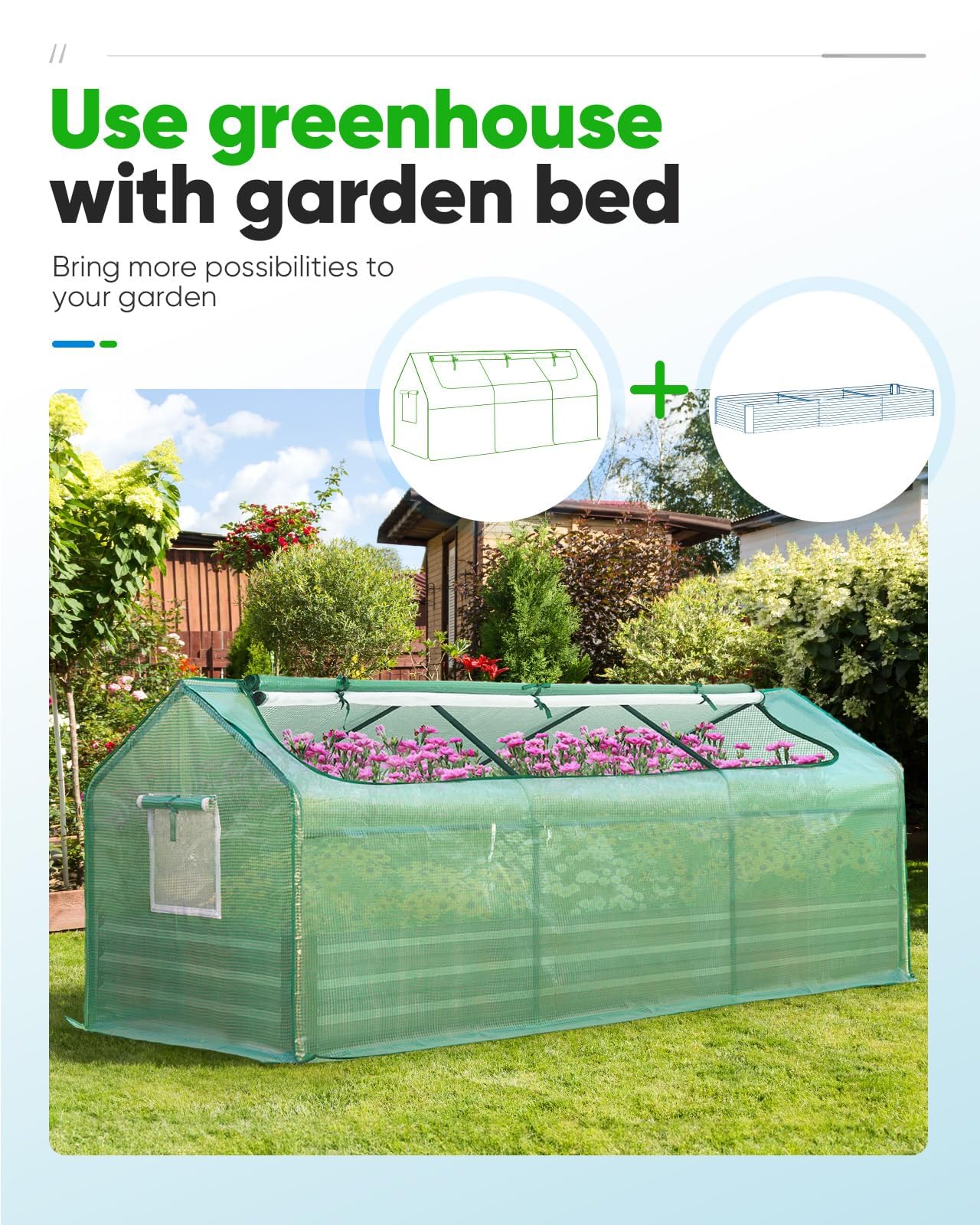 Quictent Mini Greenhouse assembled with small dog inside