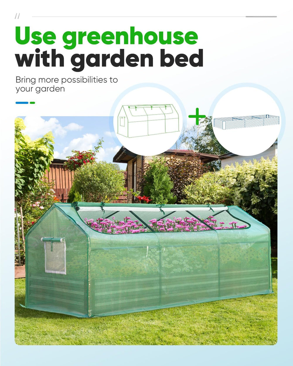Quictent Mini Greenhouse assembled with small dog inside