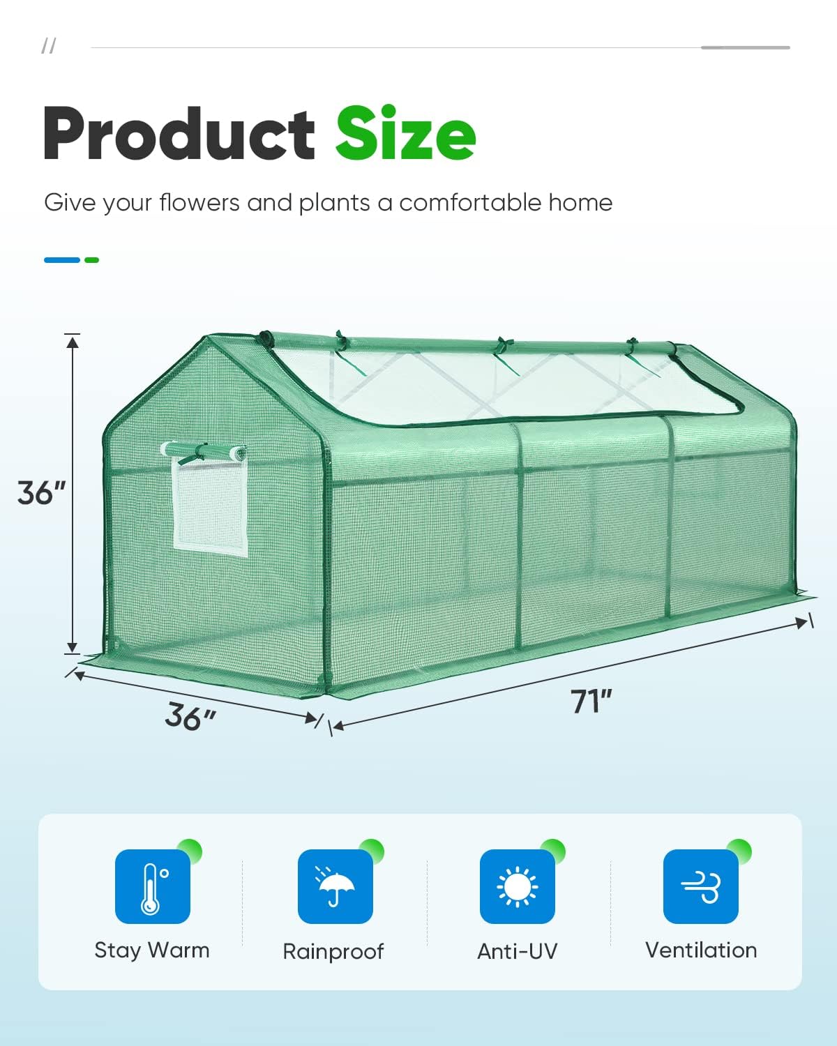 Quictent Mini Greenhouse detailed view of PE cover