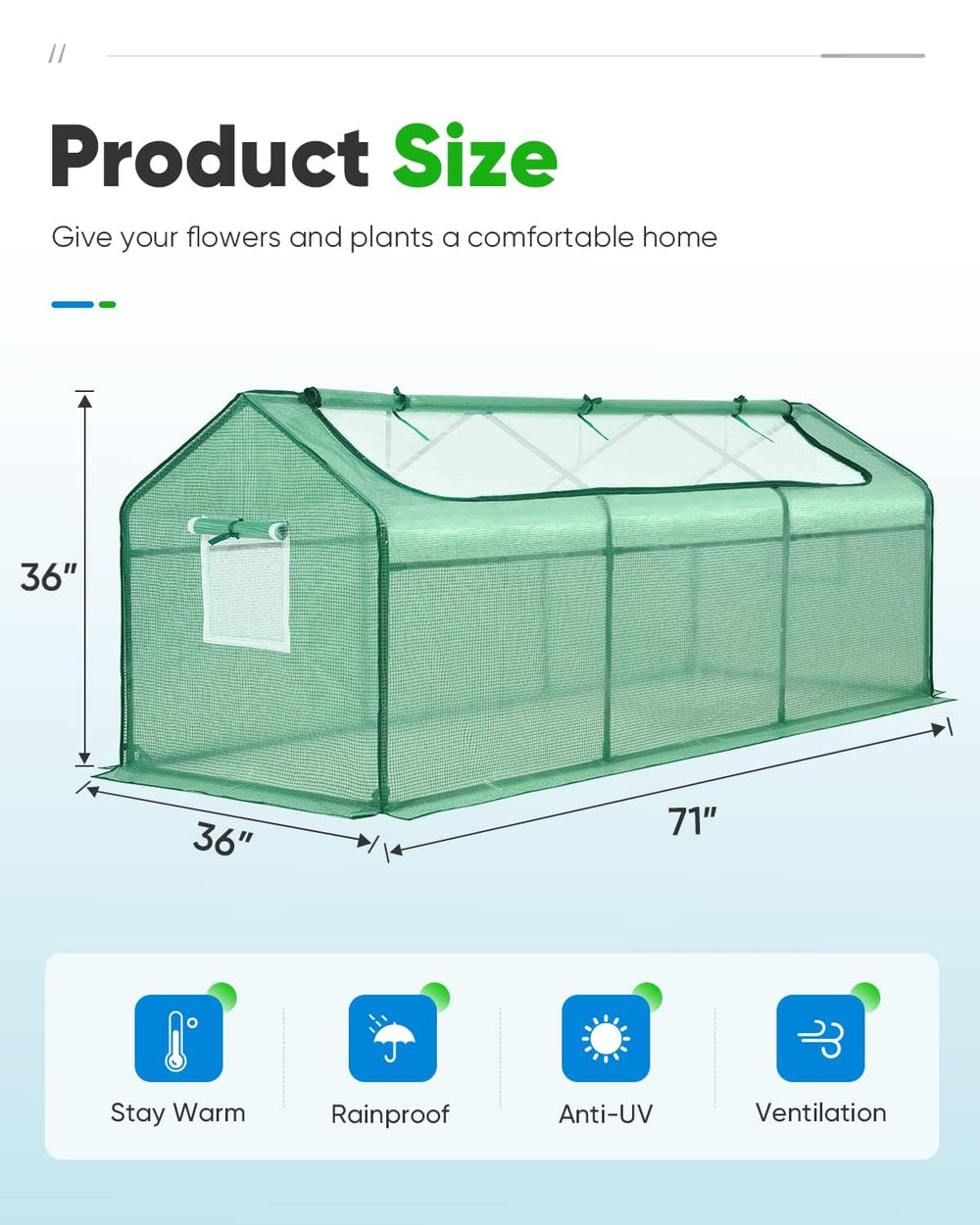 Quictent Mini Greenhouse detailed view of PE cover