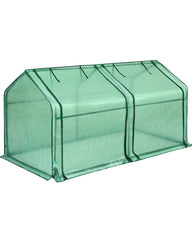 Quictent Mini Greenhouse front view with green PE cover