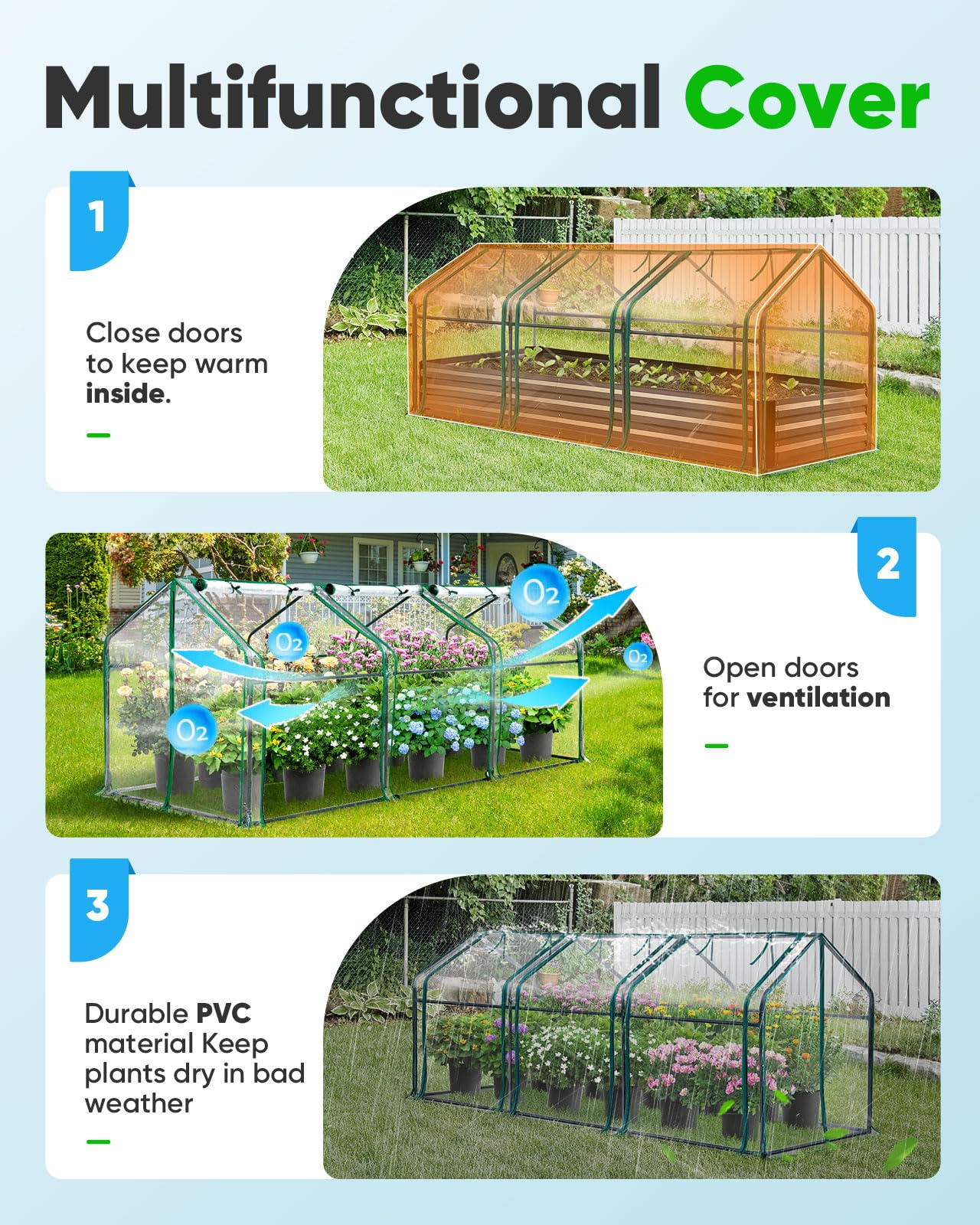 Quictent Mini Greenhouse setup process with poles and connectors