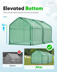 Quictent Mini Greenhouse with zipper door open for easy access