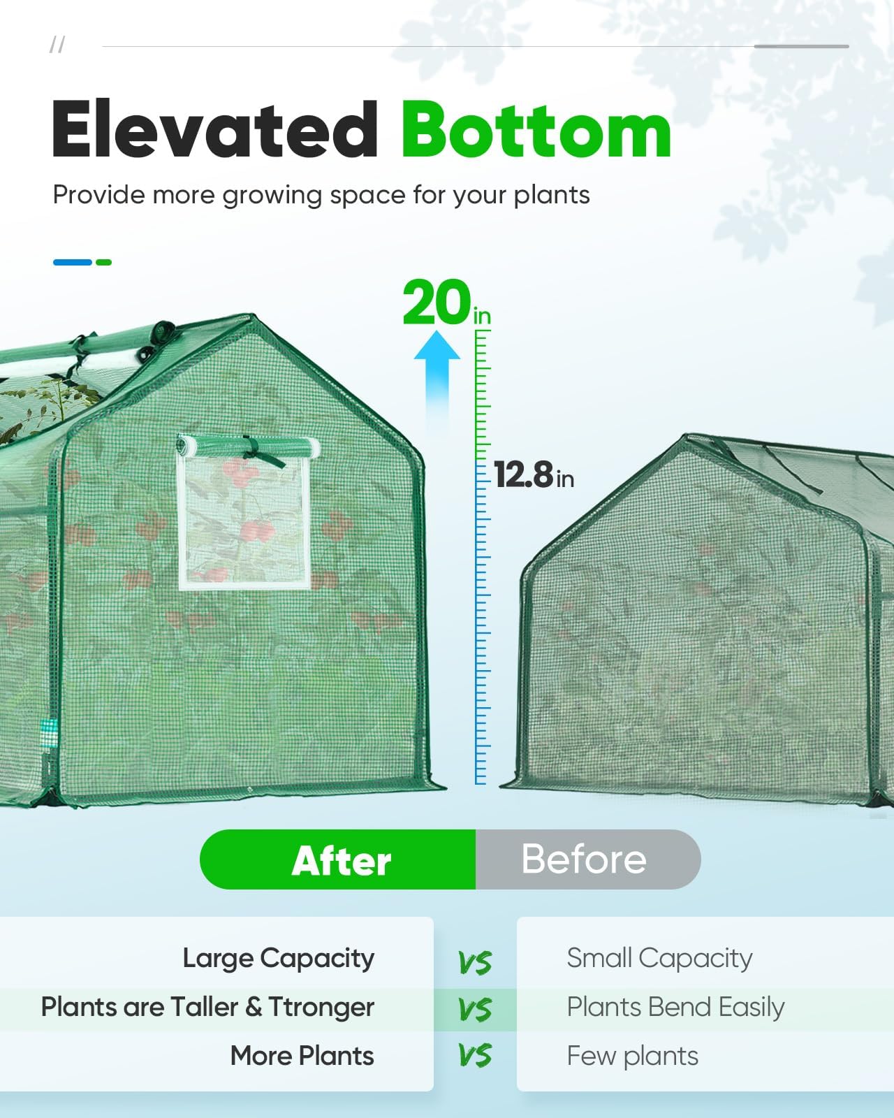 Quictent Mini Greenhouse with zipper doors open