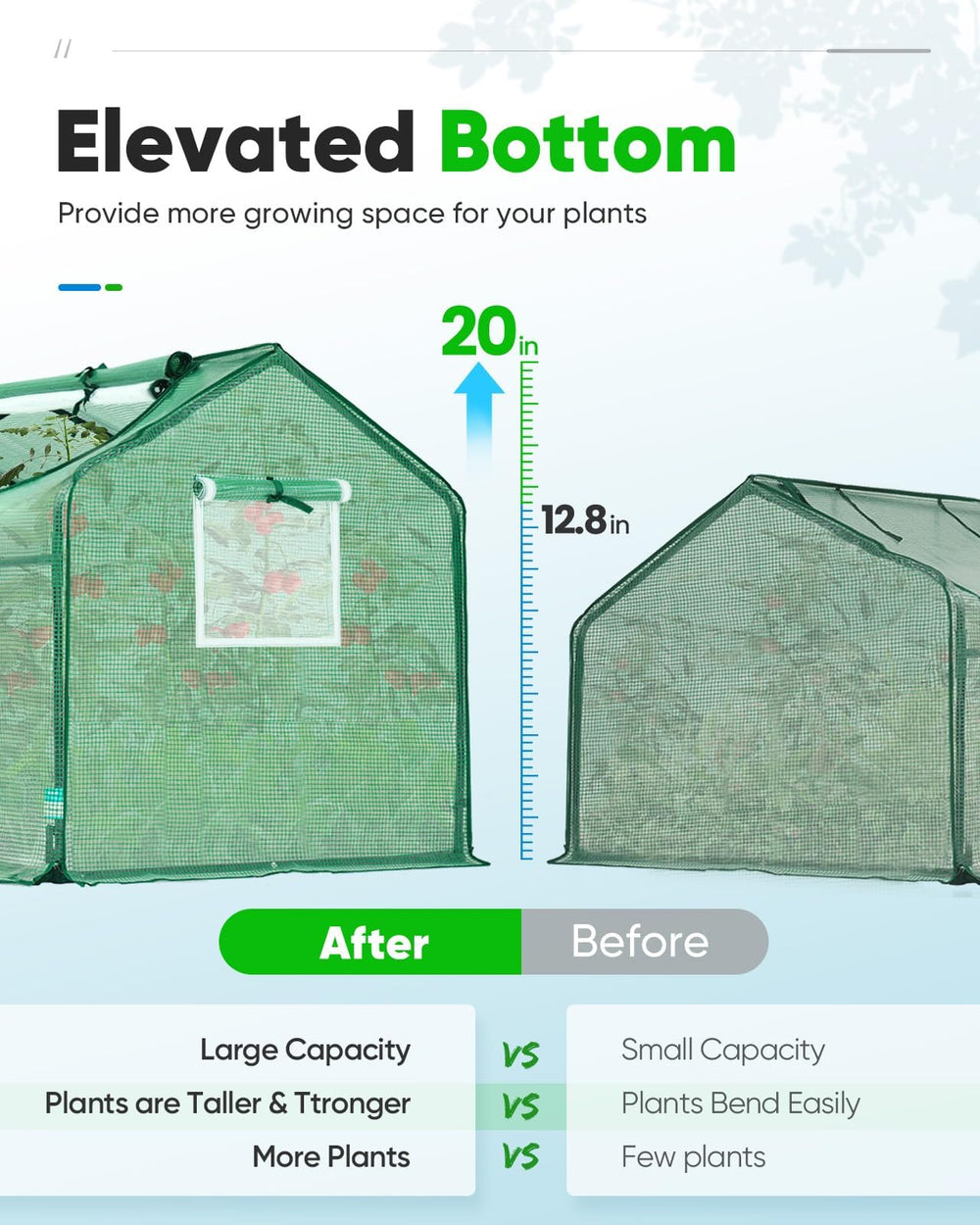 Quictent Mini Greenhouse with zipper doors open