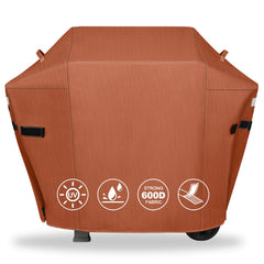 QuliMetal 51 Inch Grill Cover front view, brown colour