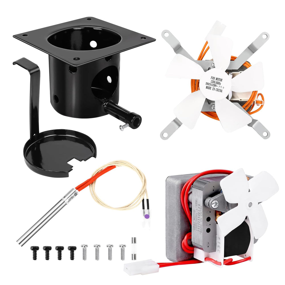 QuliMetal Auger Motor and Grill Ignitor Kit components laid out