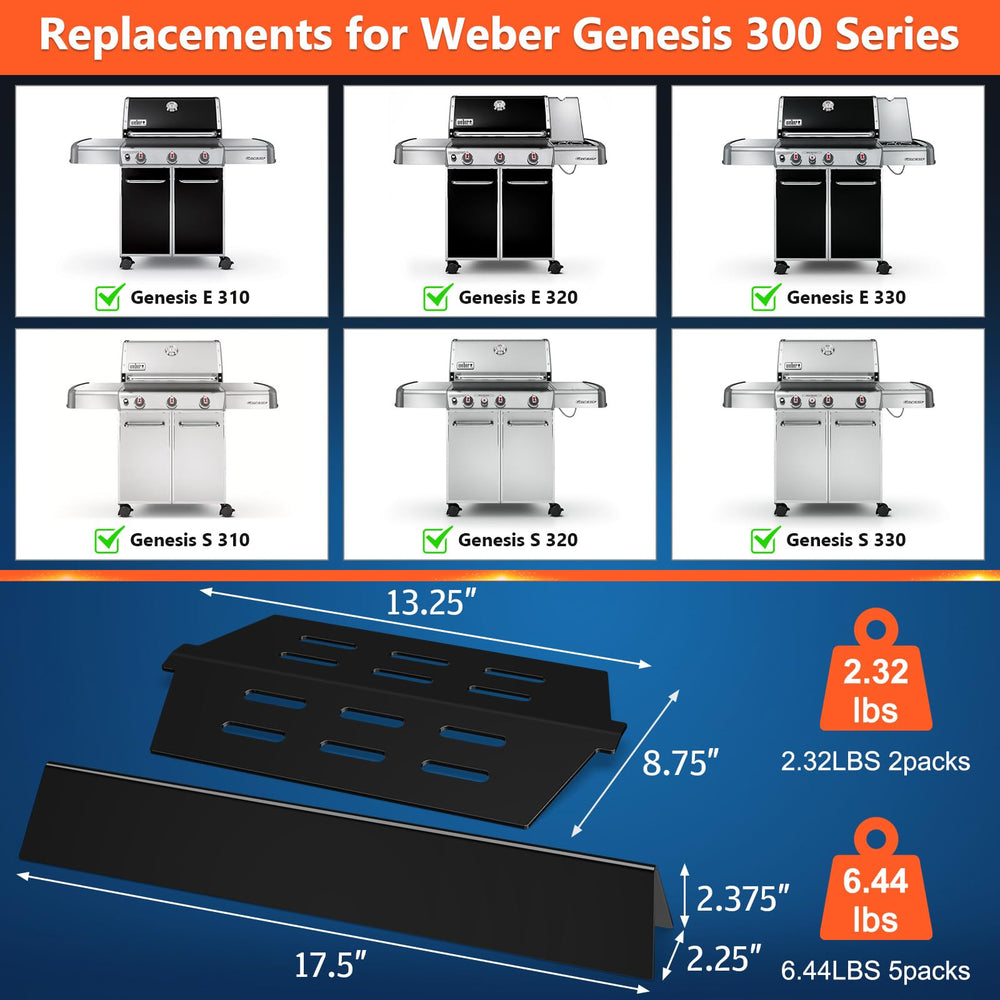 QuliMetal flavorizer bars for Weber Genesis 300 Series