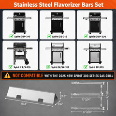 QuliMetal Flavorizer Bars for Weber Spirit II E310 grill