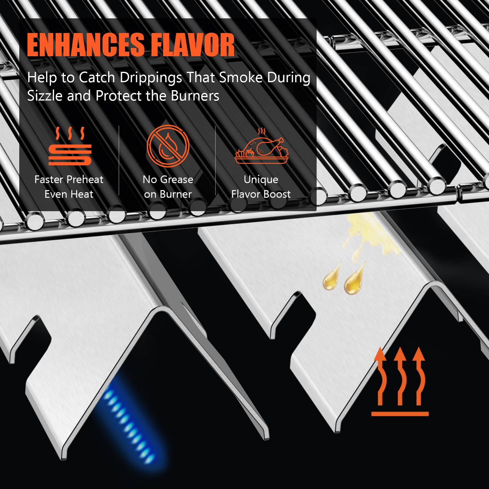 QuliMetal flavorizer bars installed in a Weber grill