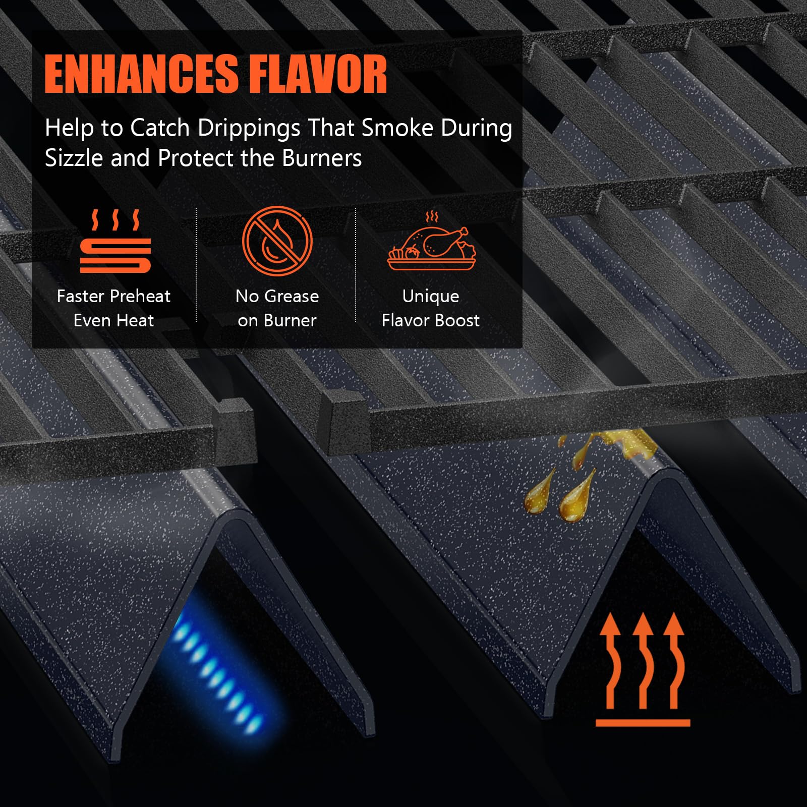 QuliMetal Flavorizer Bars next to a Weber Spirit grill