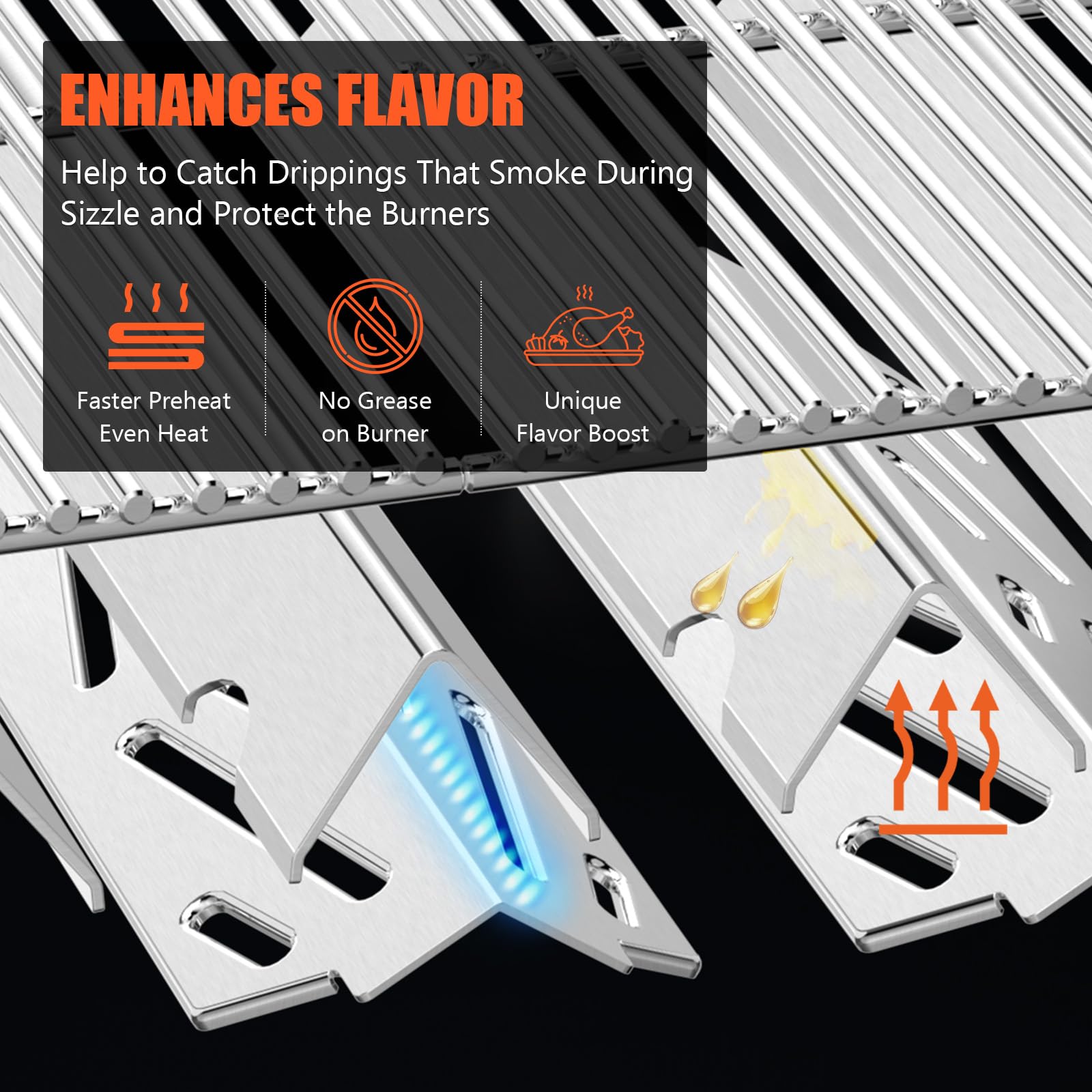QuliMetal Flavorizer Bars overview with grill accessories