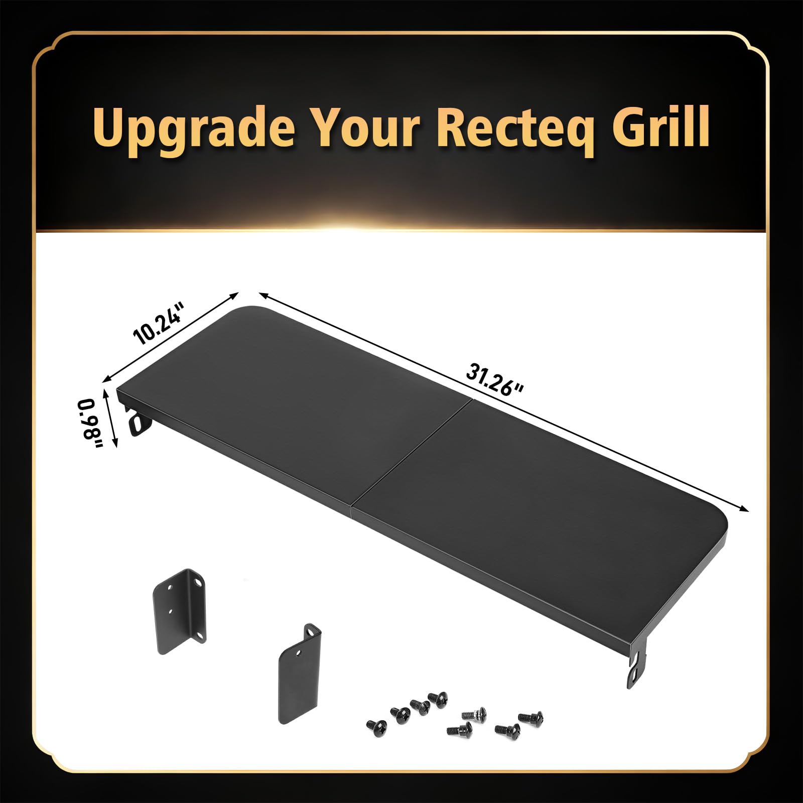 QuliMetal front shelf attached to Recteq RT-1100 grill
