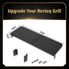 QuliMetal front shelf attached to Recteq RT-1100 grill