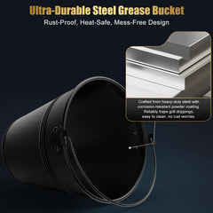 QuliMetal grease bucket with a disposable liner inside