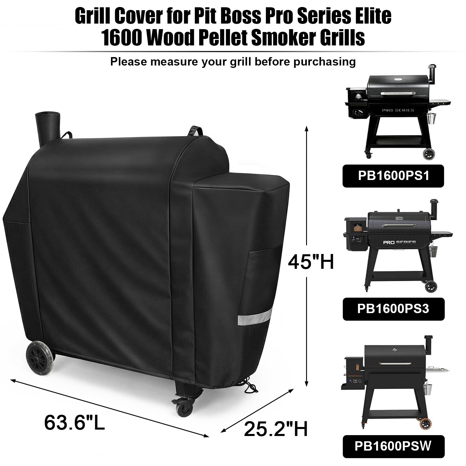 QuliMetal Grill Cover black with elastic drawstrings