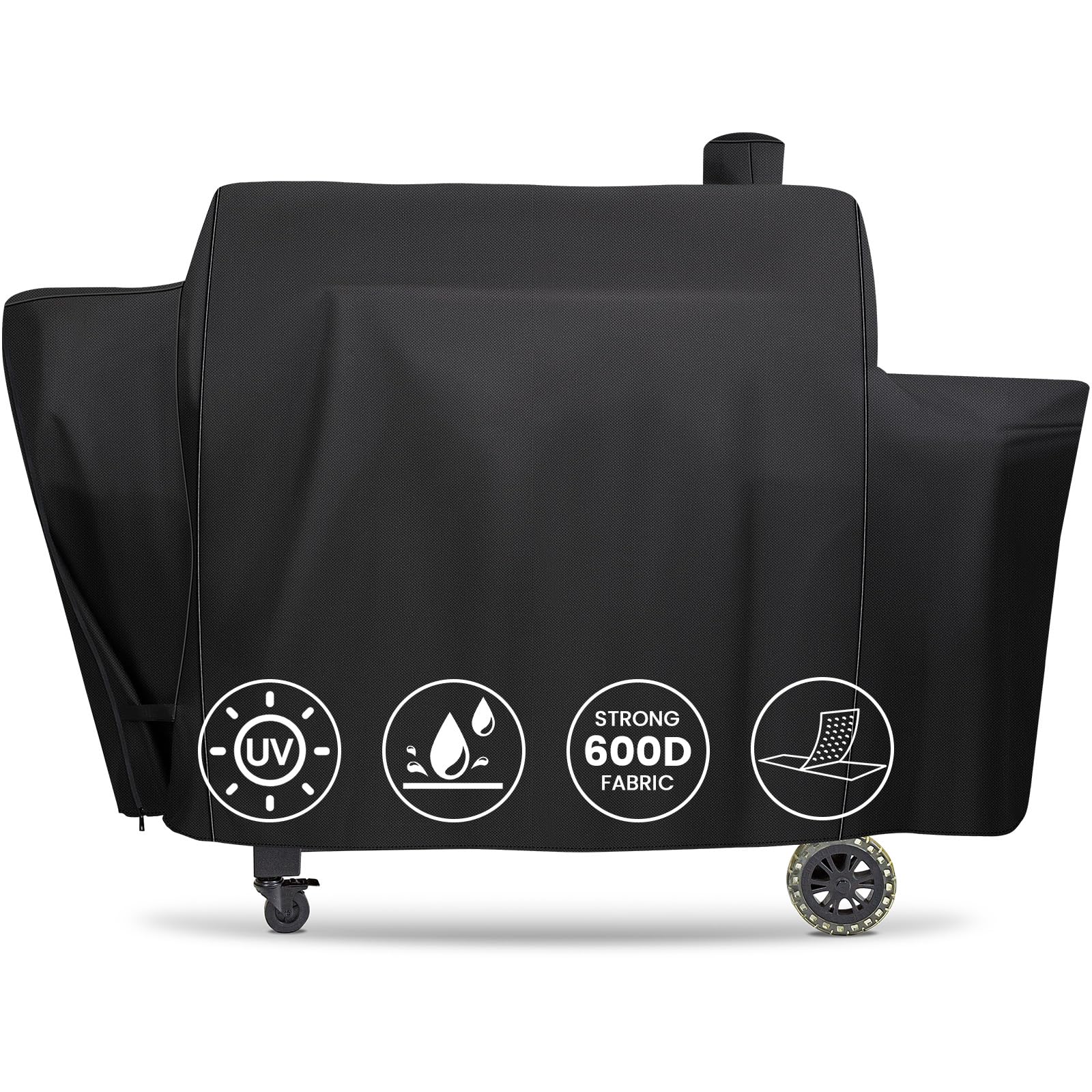 QuliMetal Grill Cover for Pit Boss PB1230, black, front view