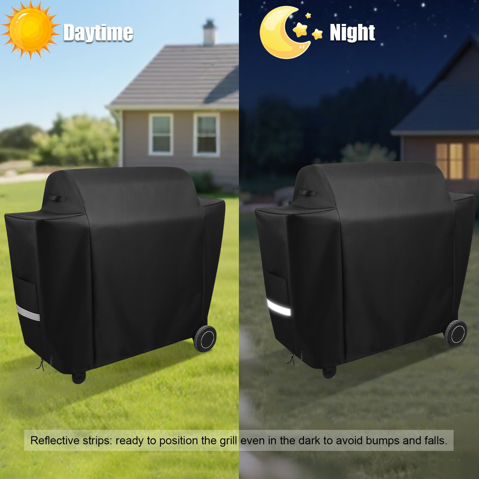 QuliMetal Grill Cover for Traeger Ironwood 885 back view
