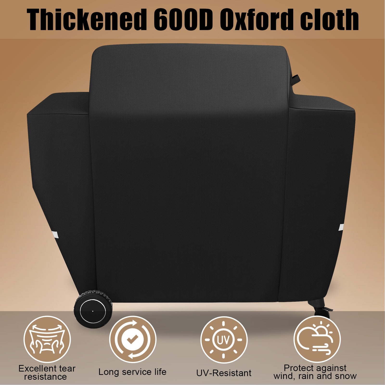 QuliMetal Grill Cover for Traeger Ironwood 885 handles