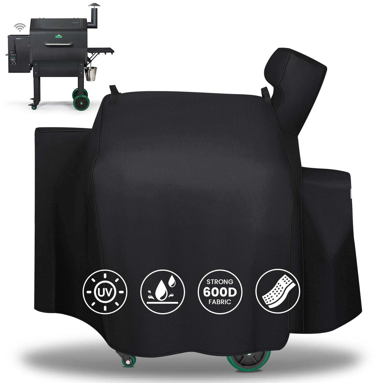 QuliMetal Grill Cover front view for Green Mountain Daniel Boone WiFi grill