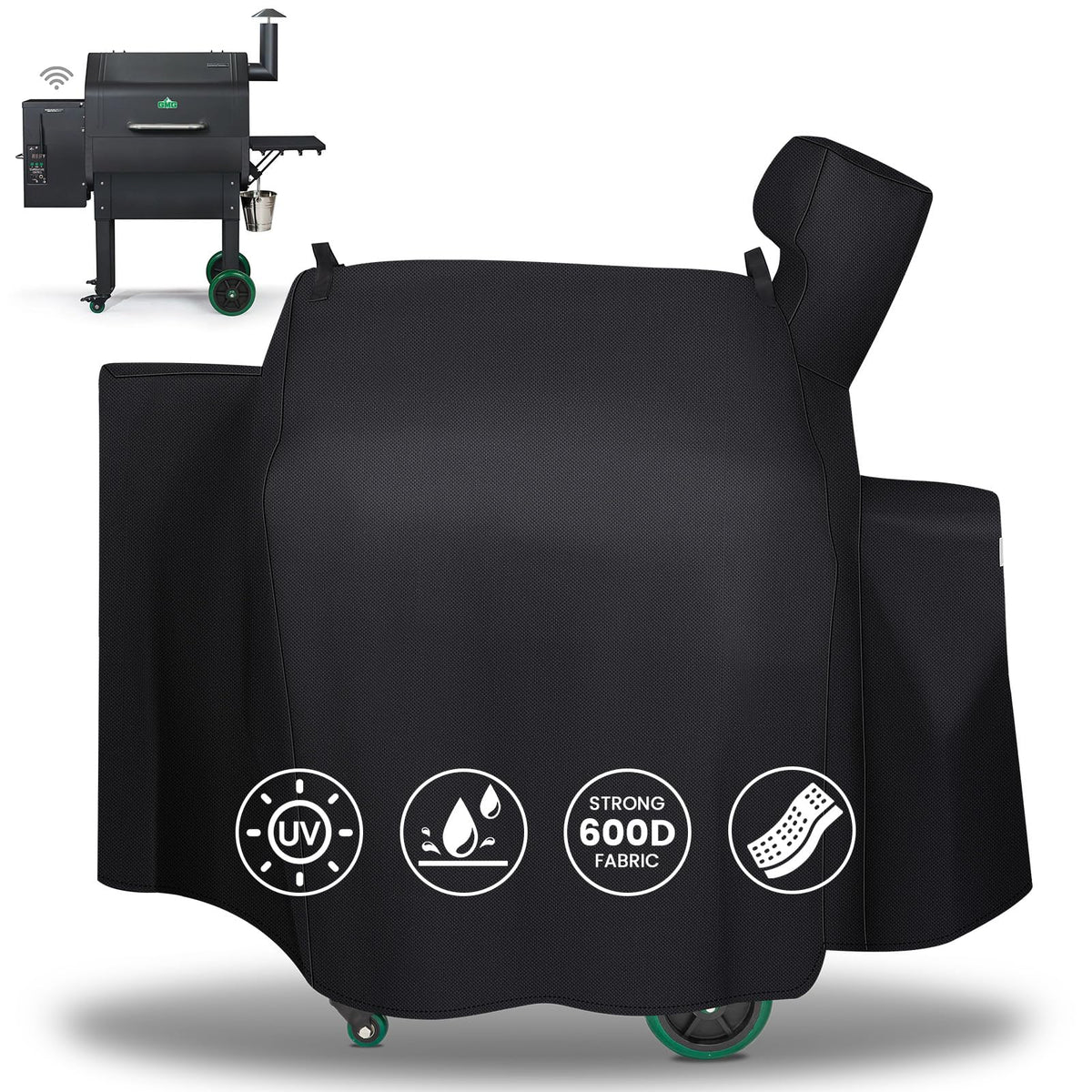 QuliMetal Grill Cover front view for Green Mountain Daniel Boone WiFi grill