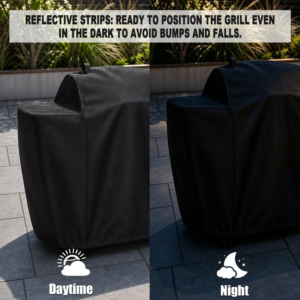 QuliMetal Grill Cover on Pit Boss Charleston 1020, outdoor setting