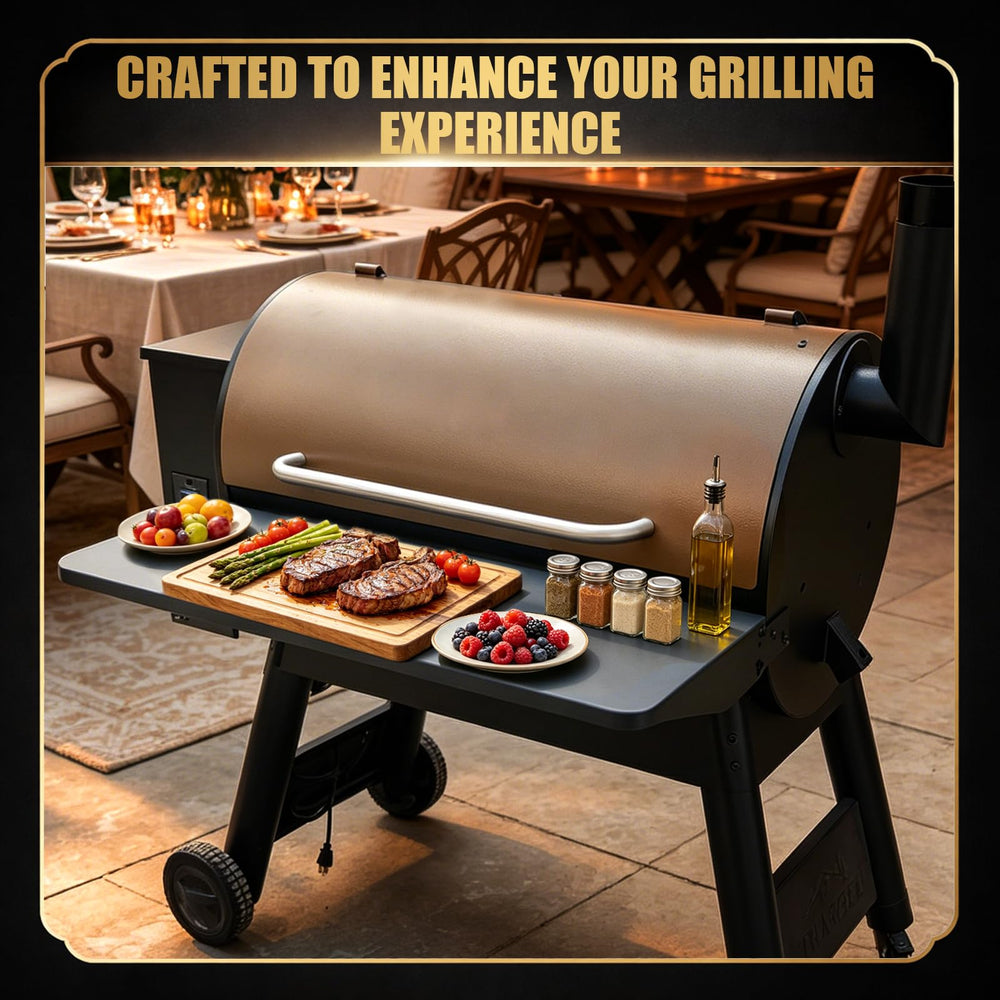 QuliMetal Grill Folding Shelf folded down for storage