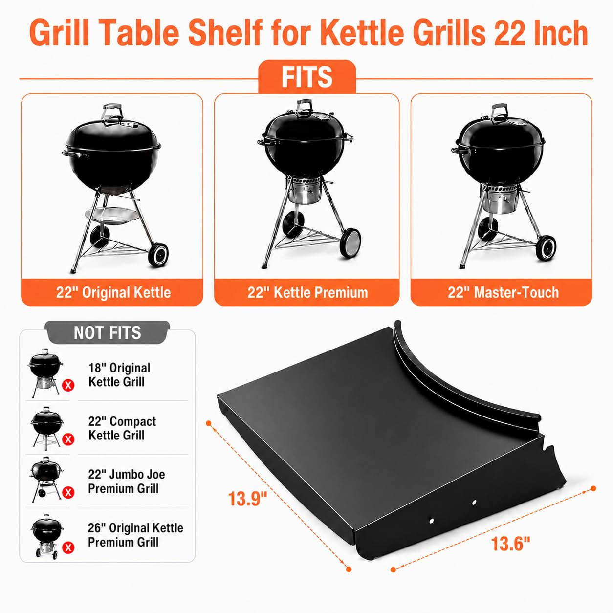 QuliMetal Grill Table Shelf side view
