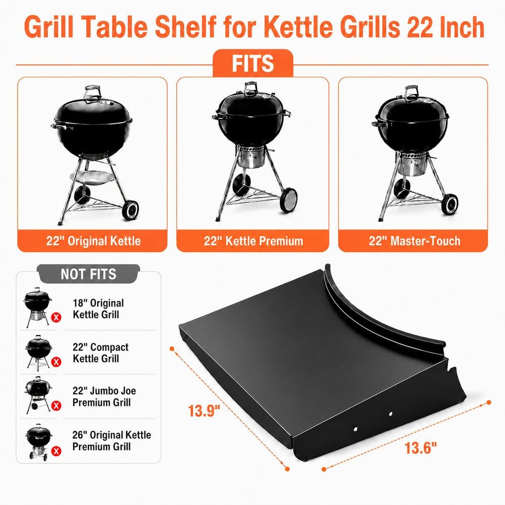 QuliMetal Grill Table Shelf side view