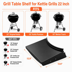 QuliMetal Grill Table Shelf side view