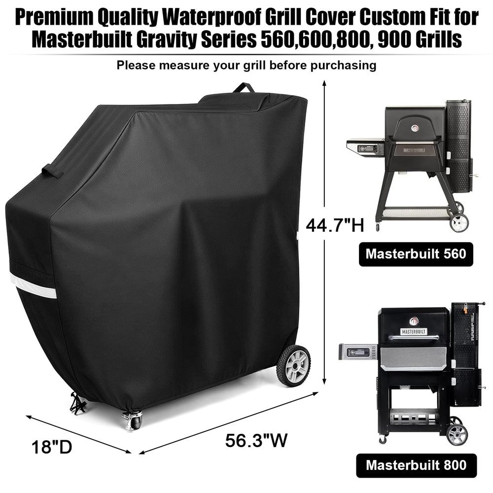 QuliMetal Smoker Cover for Masterbuilt Gravity Series 800, side view