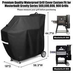 QuliMetal Smoker Cover for Masterbuilt Gravity Series 800, side view