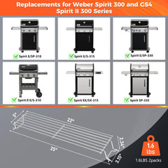 QuliMetal warming rack for Weber Spirit 300 series, side view