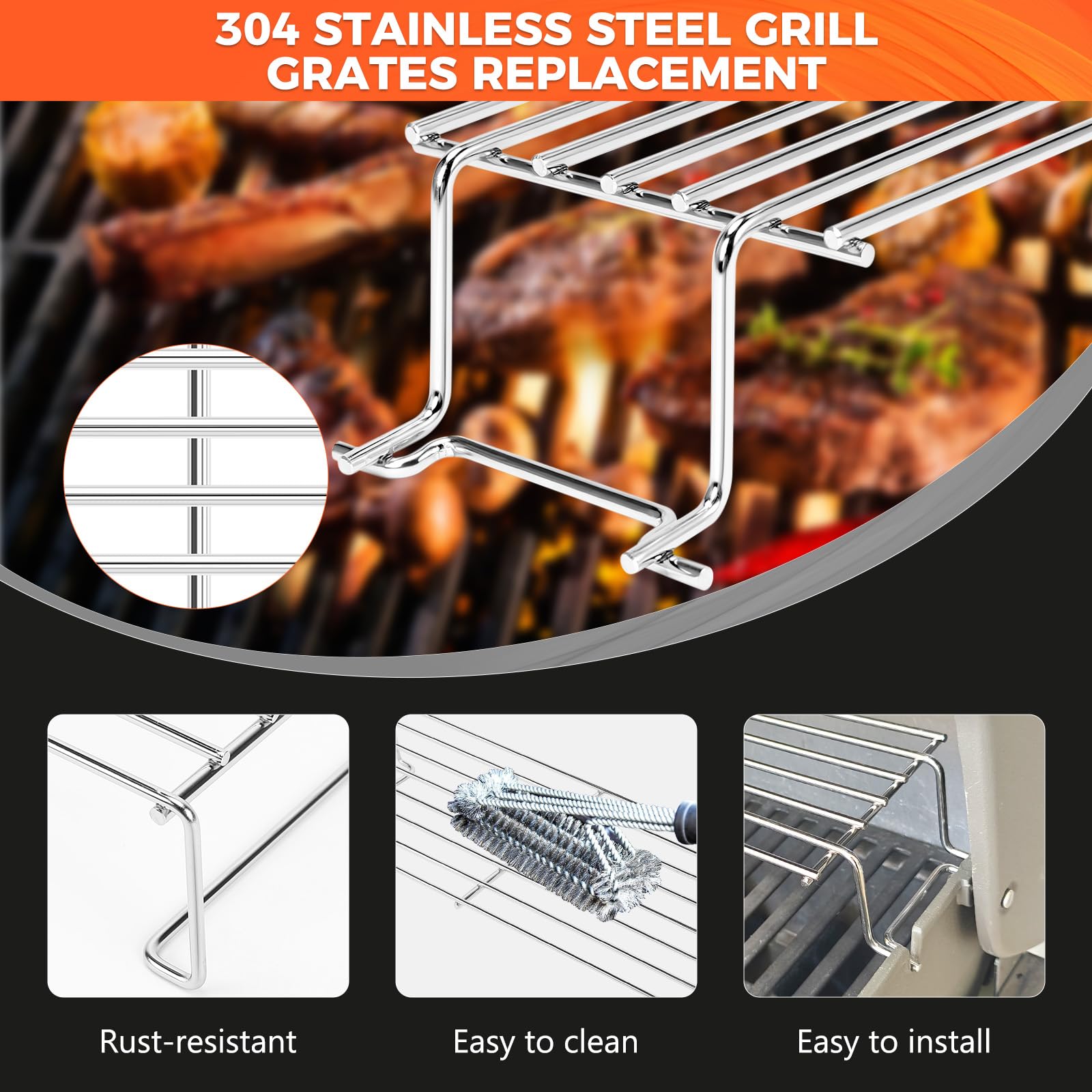 QuliMetal warming rack installed on Weber grill