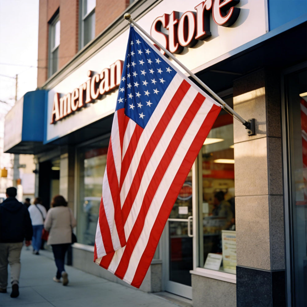 QUOFAD American Flag displayed at a holiday event