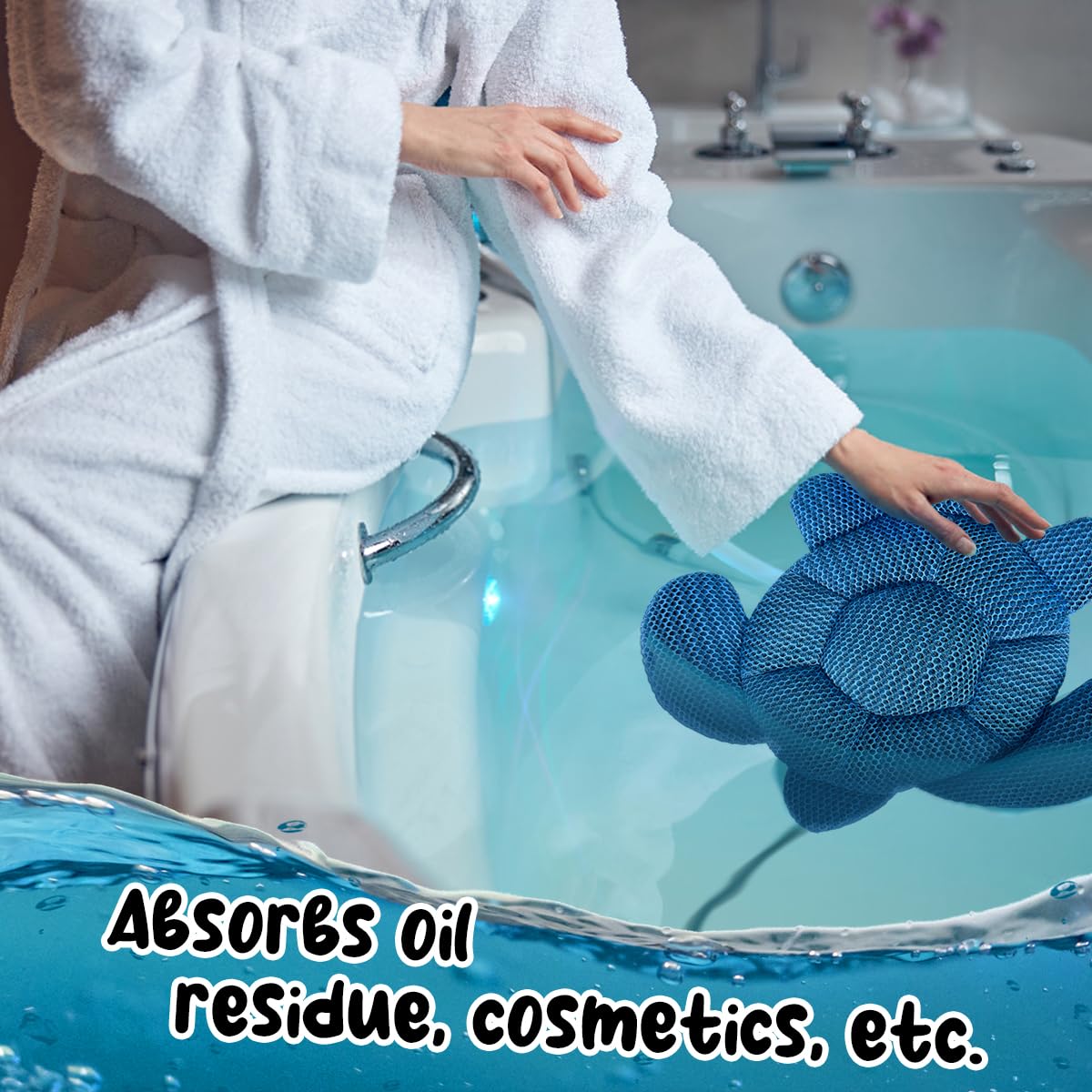 Quttisay Hot Tub Scum Absorber Turtle in hot tub