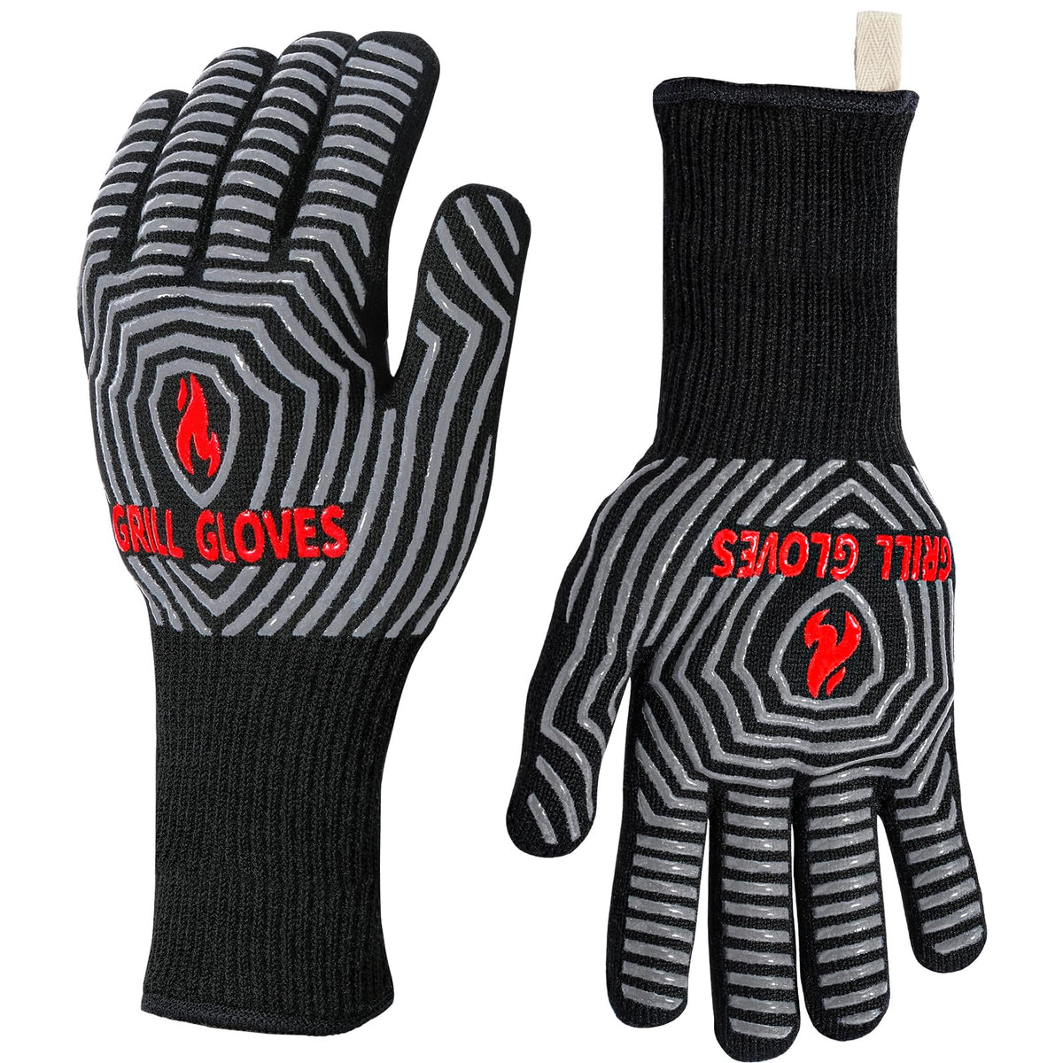 QUWIN BBQ Gloves front view showing heat resistance features