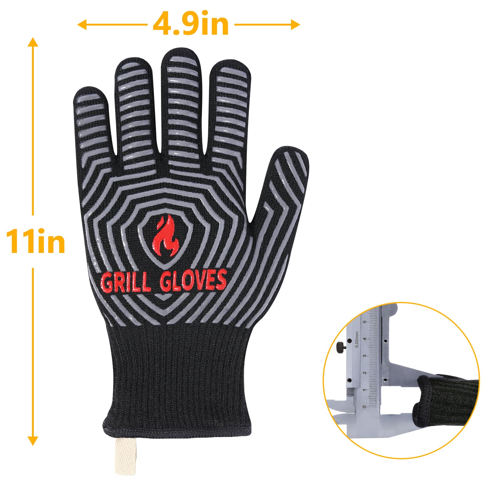 QUWIN BBQ Gloves laid flat on a kitchen countertop