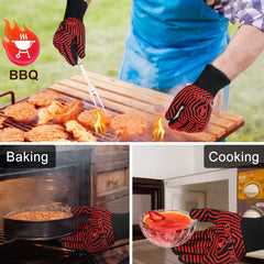 QUWIN BBQ Gloves showing silicone grip design