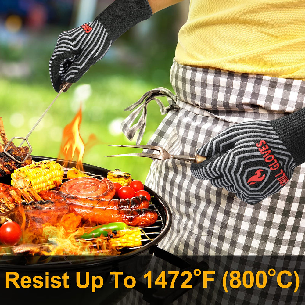 QUWIN BBQ Gloves silicone grip texture close-up