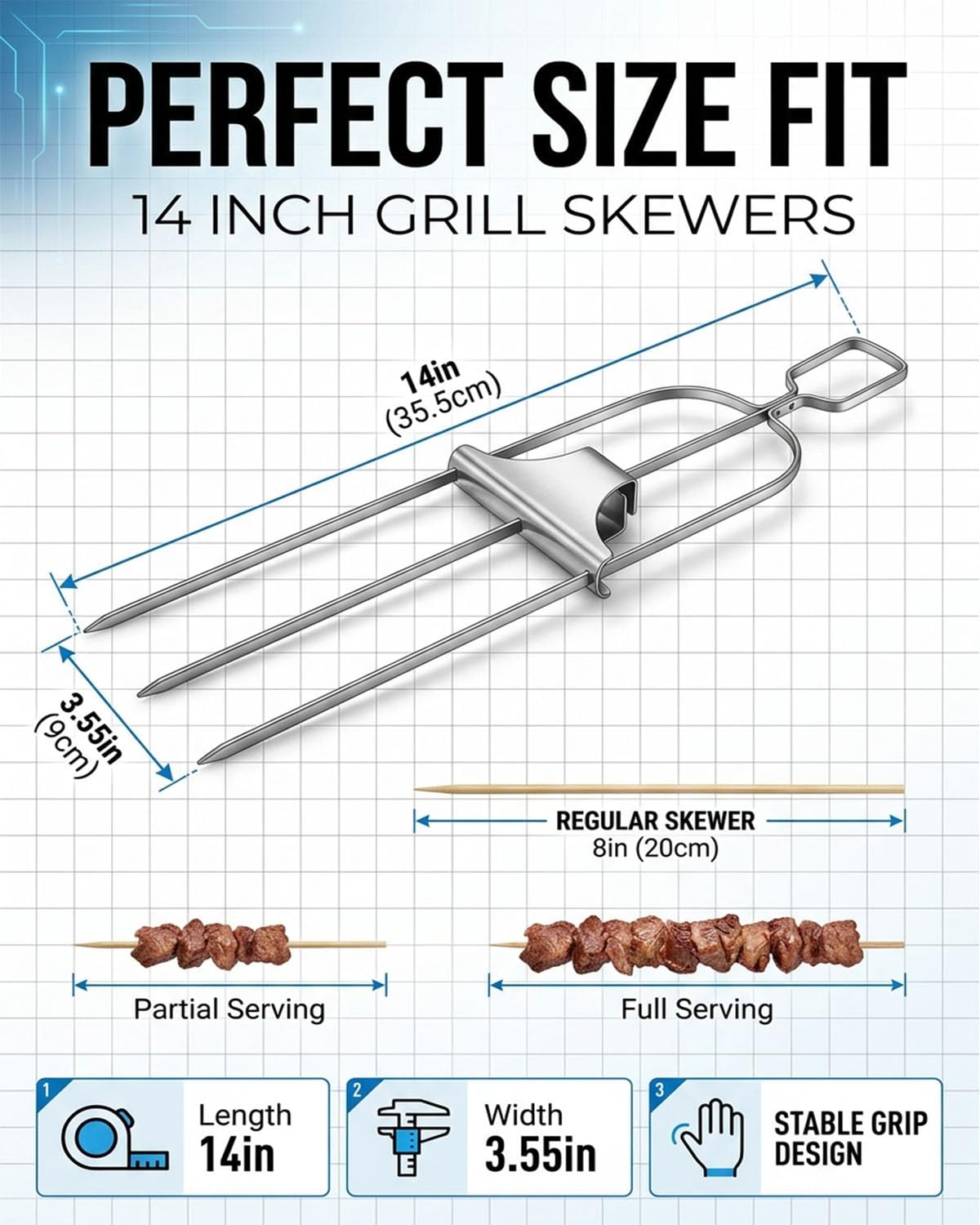 QVHWLAA skewers being used at an outdoor barbecue