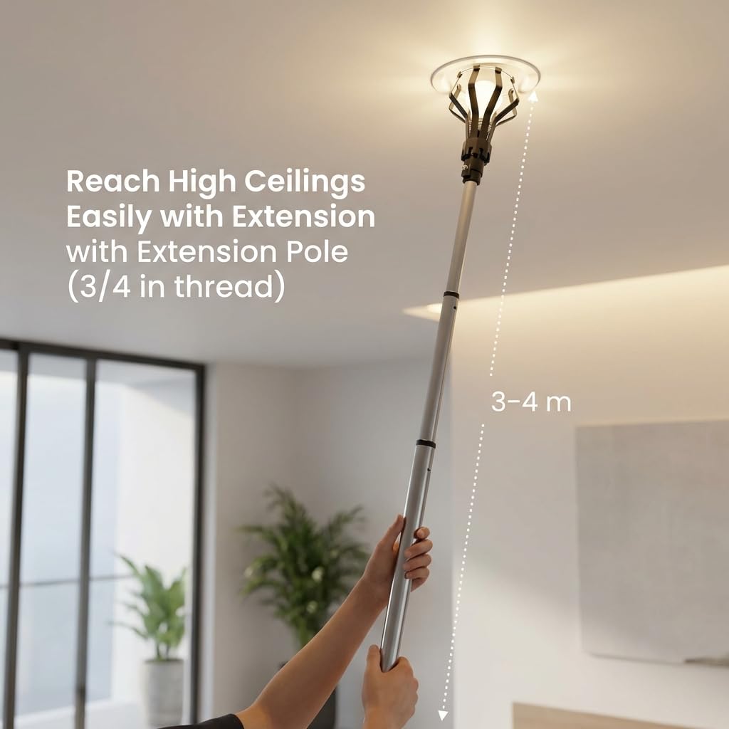 QWORK bulb changer kit – floodlight changer attached to an extension pole