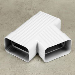 QWORK Downspout Gutter Y Connector 2x3 side view with stainless steel finish